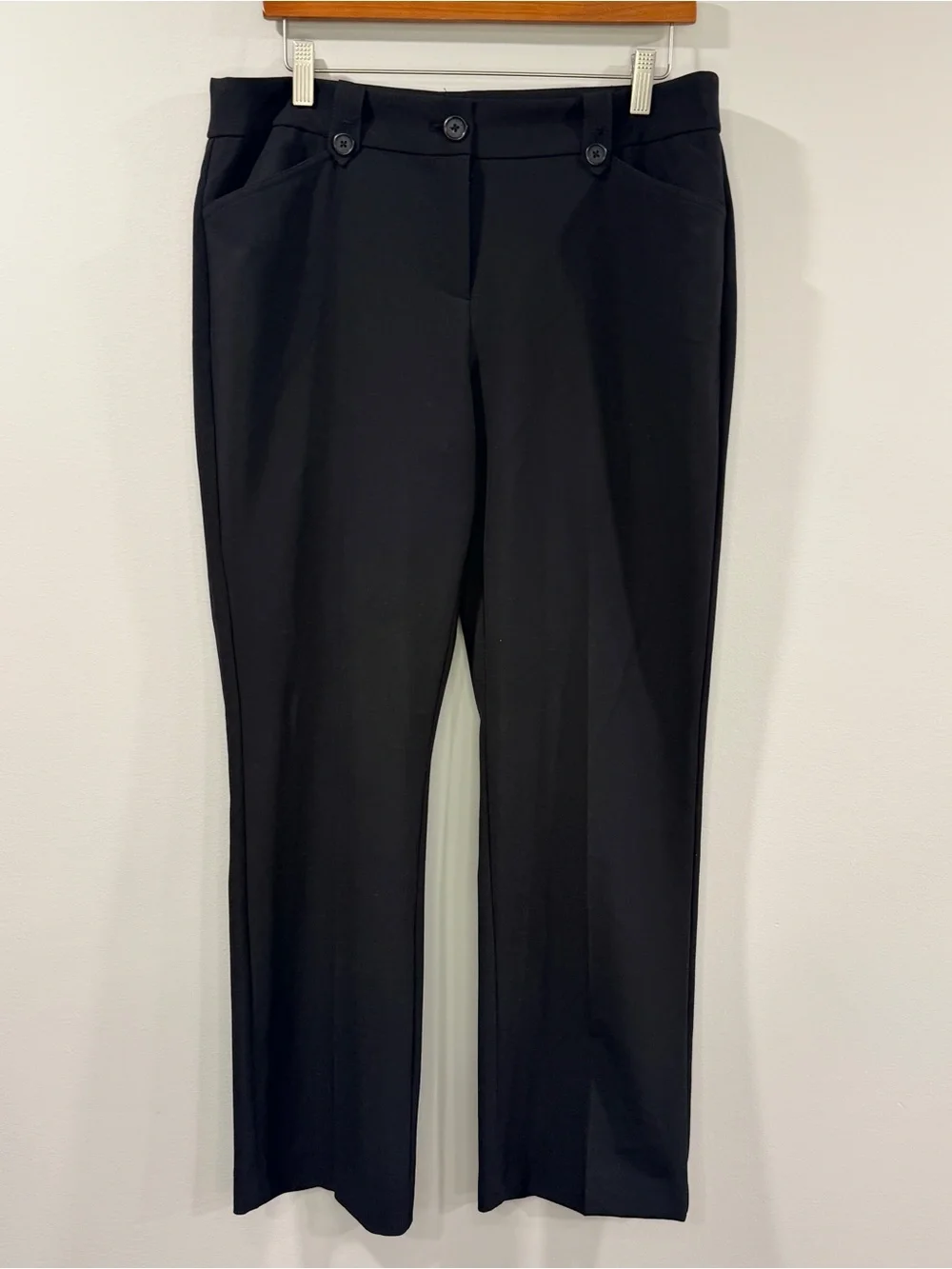 Nine West Womens Black Straight-Leg Dress Trousers Size 12P